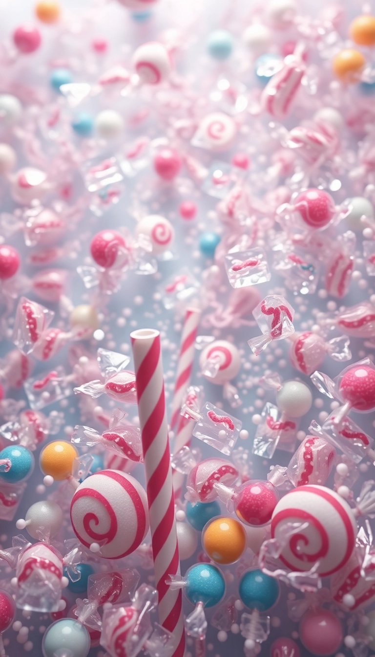 Free AI Mixed Candies Close Up iPhone Masterful Wallpaper